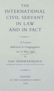 The cover of the OUP version of The International Civil Servant in Law and in Fact